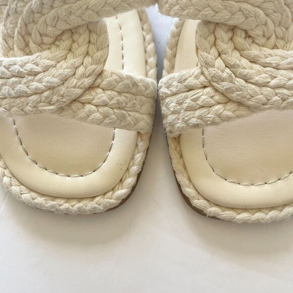 BP Ariya Womens Casual Open Toe Braided Rope Detail Sandals Ivory 5.5 - Picture 3 of 8